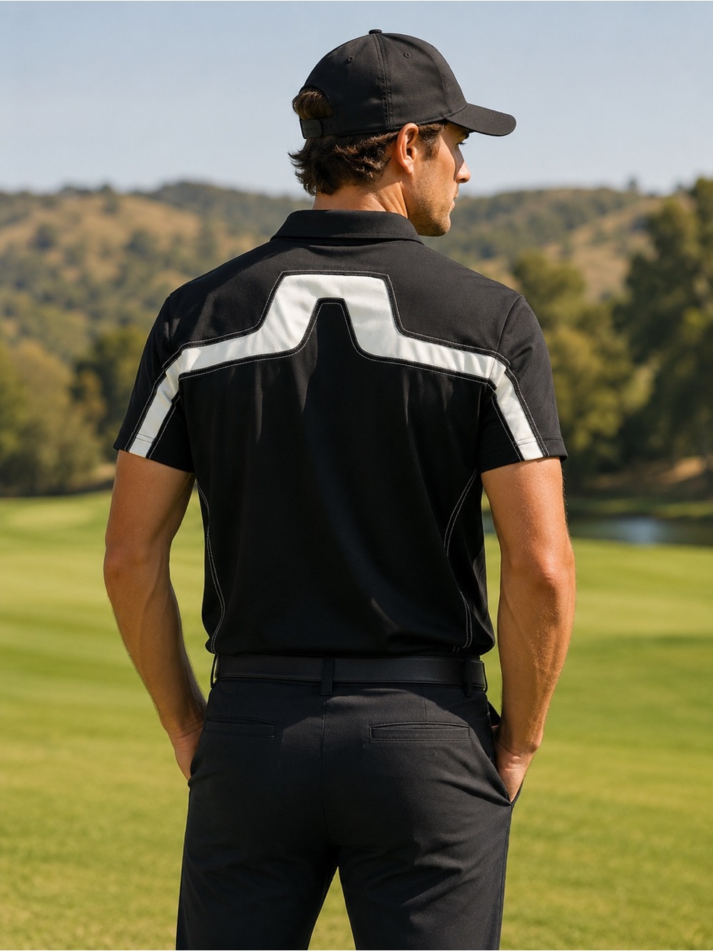 ⛳️ J. Lindeberg Black & White Performance Polo | Size Large
